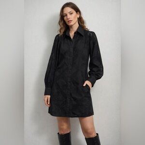 Louise James Boutique Black Eyelet Shirt Dress Tunic Large